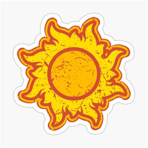 Fiery Sun Beams Hot Summer Heat Sticker By Helen Storm Redbubble