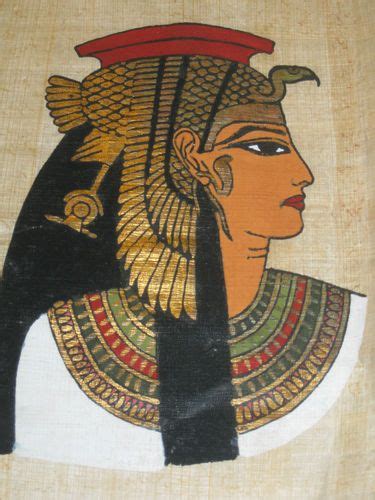 Cleopatra Painting On Egyptian Papyrus Ebay Egyptian Art Egyptian