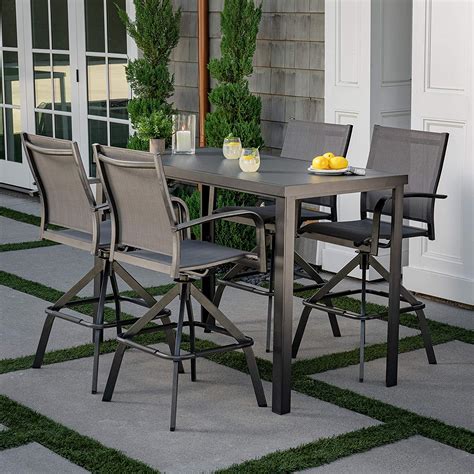 Best Hanover 5 Piece Outdoor Dining Set Glass Table The Best Home