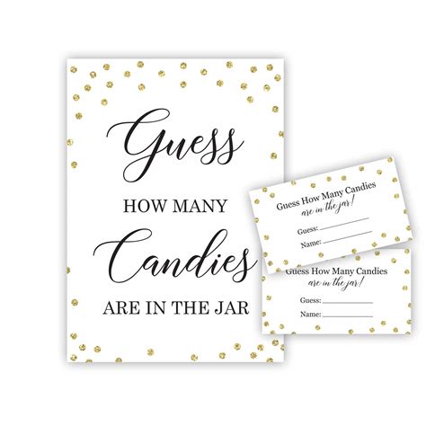 Buy Candy Guessing Baby Shower Game How Many Candies Faux Gold