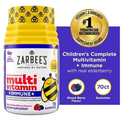 Zarbees Kids Complete Multivitamin Immune Support Gummies Berry