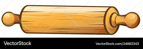 Rolling Pin Cartoon Isolated On White Background Vector Image