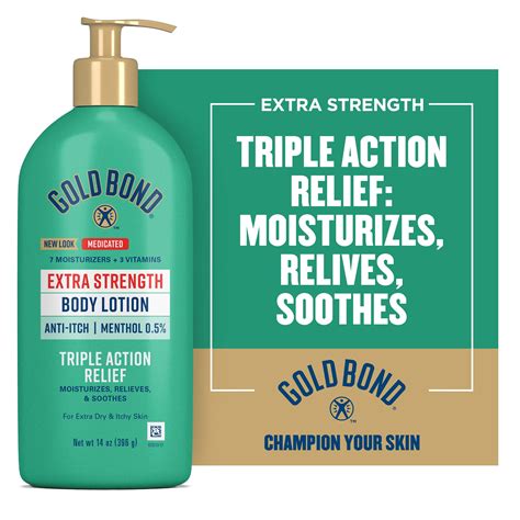 Gold Bond Medicated Extra Strength Body Lotion And Cream With Menthol For