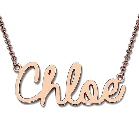 Ailin Personalized Cursive Name Necklace Rose Gold Color Nameplate