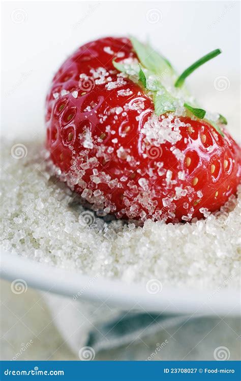Strawberry With Sugar Texture Stock Photography