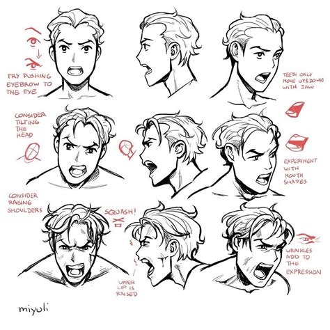 how to draw anime male facial expressions side view animeoutline gambaran