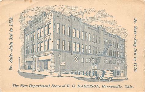 E68 Barnesville Ohio Postcard C1910 Harrison Department Store Delivery