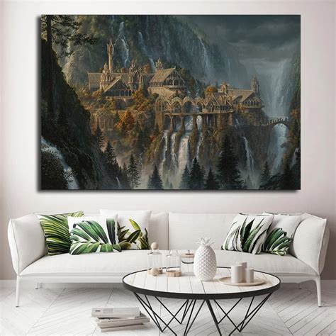 Lotr Rivendell Lord Of The Rings Posters Hobbit Hd Canvas Prints Wall