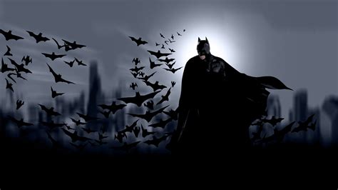Batman With Backlight In Bats Background Hd Batman Wallpapers Hd