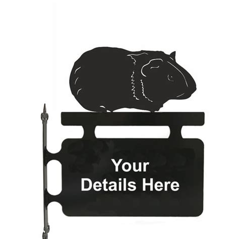 Guinea Pig Hanging Sign Outdoor Black Metal House Sign Etsy