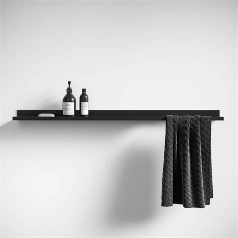 Designo Matte Black Floating Bathroom Shelf 1200 Lusso