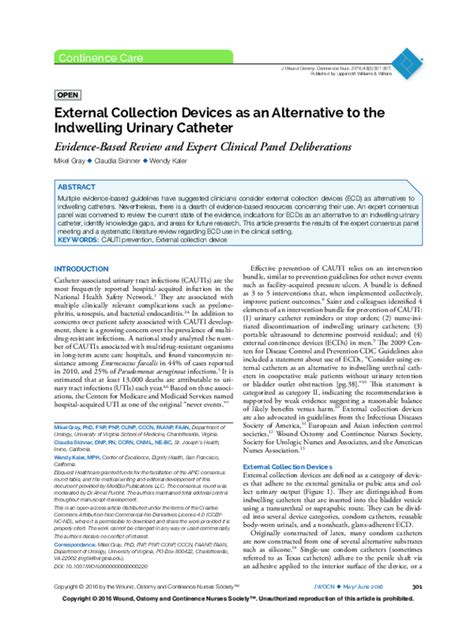 Pdf External Collection Devices As An Alternative To The Indwelling
