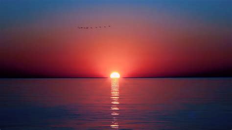 Wallpaper Sunlight Sunset Sea Reflection Photography Sunrise