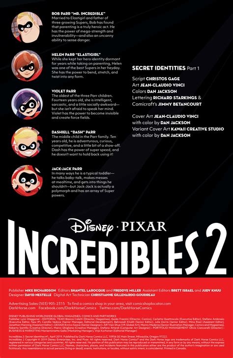 Disney Pixar The Incredibles 2 Secret Identities 001 Read All Comics Online