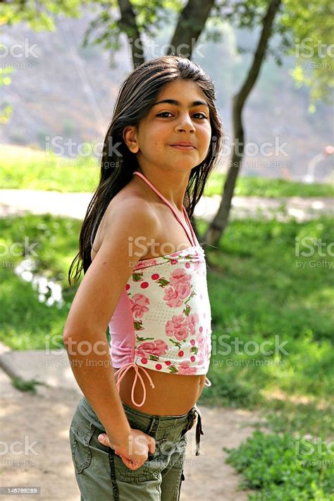 Outdoor Portrait Of A Cute Teenage Girl Stock Photo - Download Image 