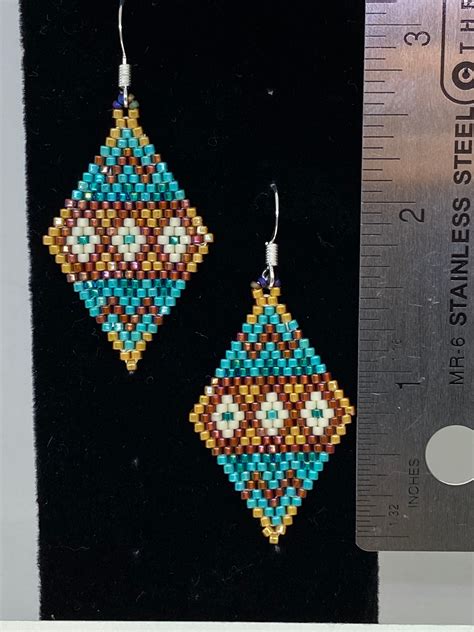 Native American Style Peyote Stitch Earrings Etsy