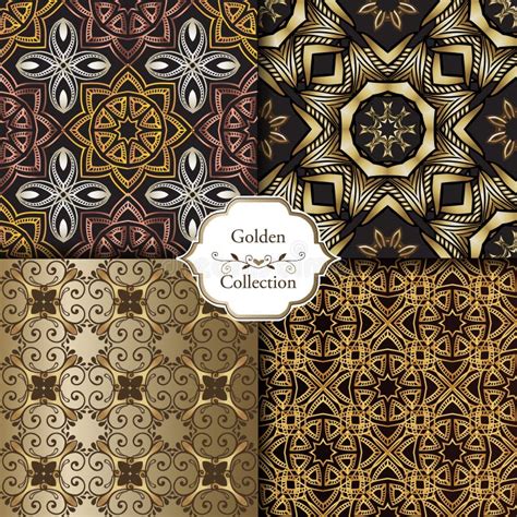 Collection Of Luxury Seamless Patterns Victorian Damask Seamless