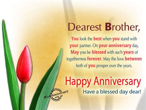 Anniversary Wishes For Brother Wishes Greetings Pictures Wish Guy