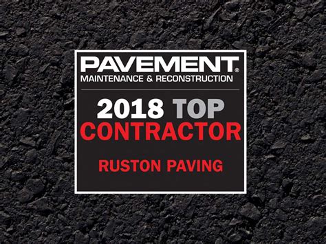 Ruston Paving Makes The 2018 Top Contractors List Ruston Paving
