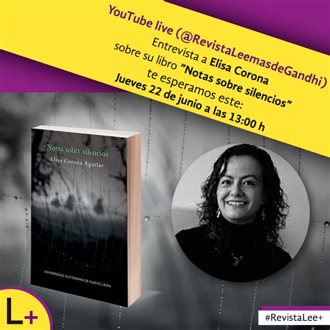 Lee on Twitter Mañana estaremos conversando con Elisa Corona