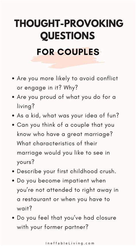 200 Thought Provoking Questions For Couples Relationship Psychology