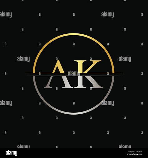 Initial Circle Ak Letter With Modern Typography Vector Template