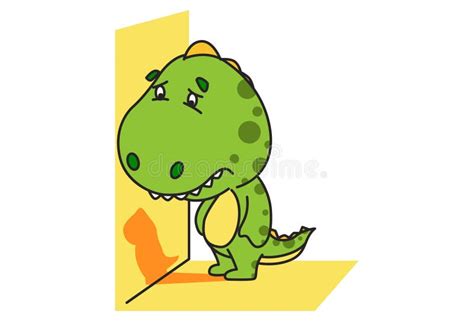 Vector Cartoon Illustration Of Dinosaur Stock Vector Illustration Of