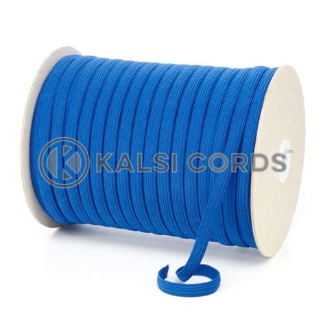 8mm 10 Cord Royal Blue Flat Braided Elastic Kalsi Cords Uk Made