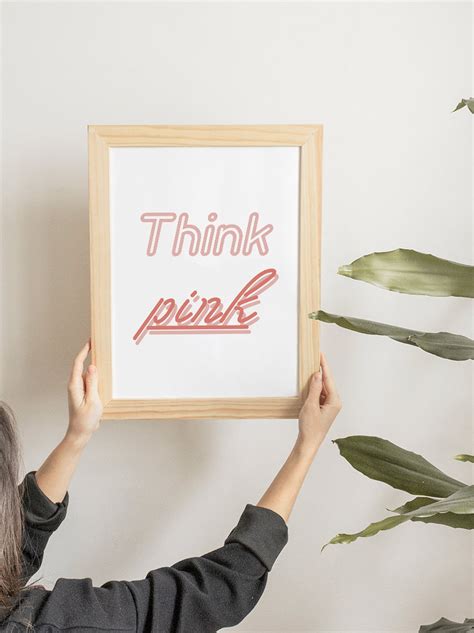 Think Pink PrintThink Pink Wall ArtTypography PrintQuote | Etsy