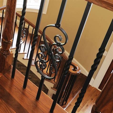 5 out of 5 stars. Stair Parts 44 in. x 0.5 in. Satin Black Double Twist Metal Baluster-I551D-044-HD00D - The Home ...