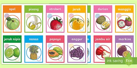 Indonesian Fruit Vocabulary Cards Teacher Made Twinkl