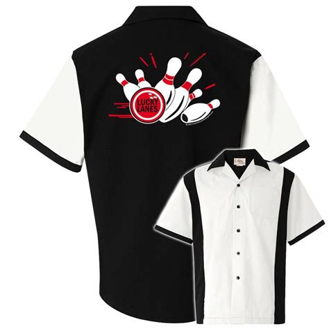 Lucky Lanes Classic Retro Bowling Shirt Retro Two Includes Embroidered