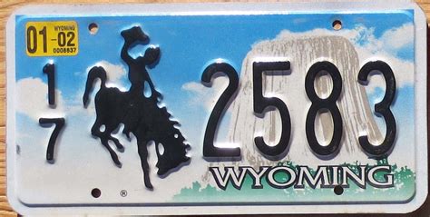 2002 Wyoming Vg Automobile License Plate Store Collectible License