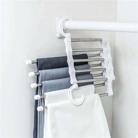 5 In 1 Portable Multi Function Stainless Steel Pants Hanger Drying Rack