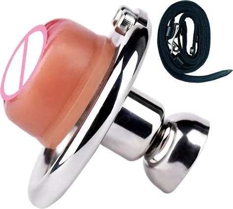 Amazon Com Male Stainless Steel Chastity Cage Lock With Simulated Silicone Vagina Small Cock