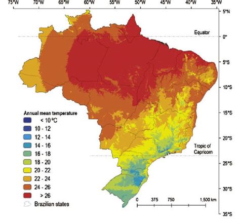 Brazil Temperature Map Map Of Brazil Temperature South America