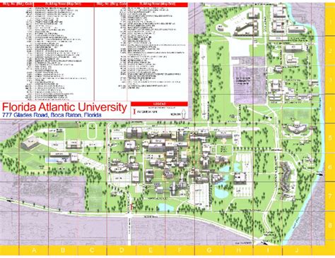Florida Atlantic University Campus Map Tourist Map Of English