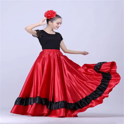 Spanish Flamenco Skirt Belly Dance Skirt Spanish Dance Costumes Brazil Dance Costume Gypsy Ro
