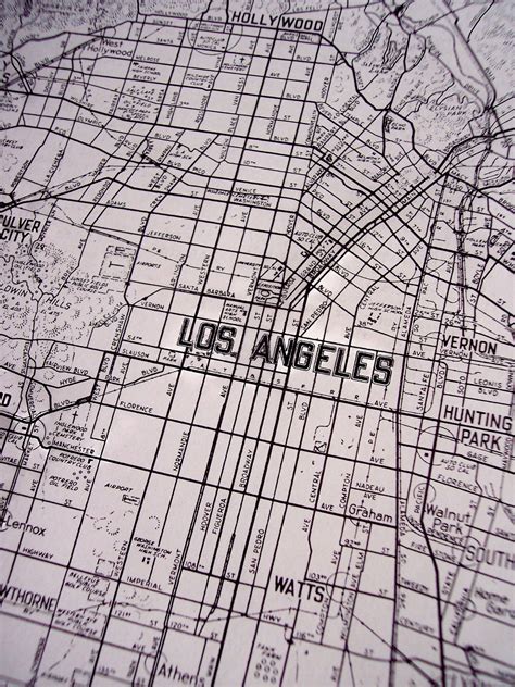 Vintage Los Angeles Street Map 1939 City Map By Moosehornvintage