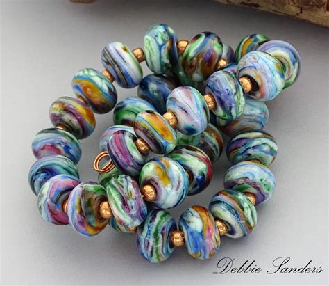 Colorful Lampwork Beads For Statement Necklace Tie Dye Jewelry Beads