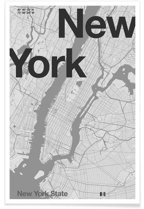 New York Minimal Map Poster Juniqe