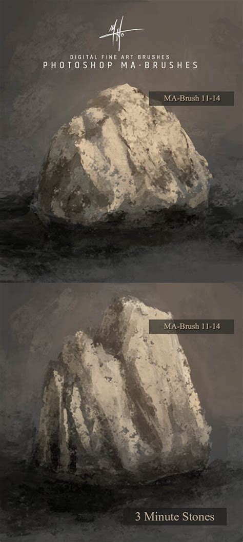 Concept Art And Photoshop Brushes How To Paint Rocks Stones Use