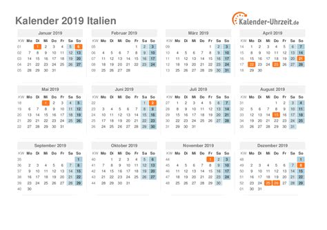 Feiertage 2019 Italien Kalender And Übersicht