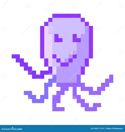 Bit Pixel Of Octopus In Vector CartoonDealer Com