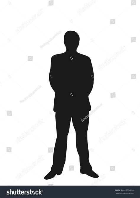 Black Silhouette Man Manager Vector Stock Vector Royalty Free 615234899