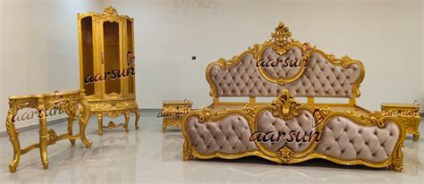 Metallic Gold Bed Luxury Bedroom Furniture Yt 259