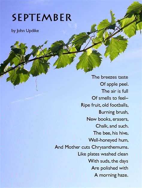 September By John Updike Childrens Poetry Poetry For Kids Autumn Poems
