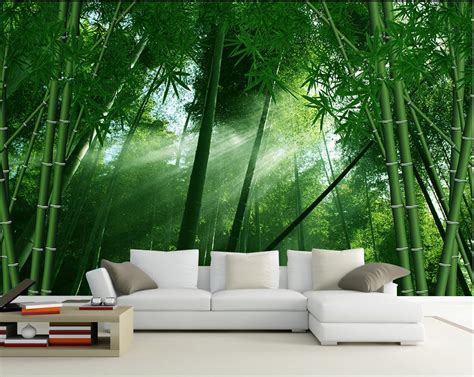 Epic accent wall in a home bar. Classic Home Decor custom photo wallpaper 3d Bamboo forest ...