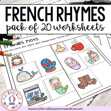 French Rhyme Worksheets Les Rimes En Maternelle Enseignons Ensemble