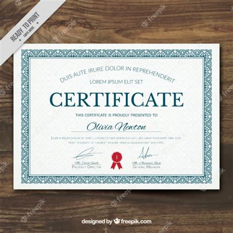 Elegant Diploma With An Ornamental Frame Vector Free Download